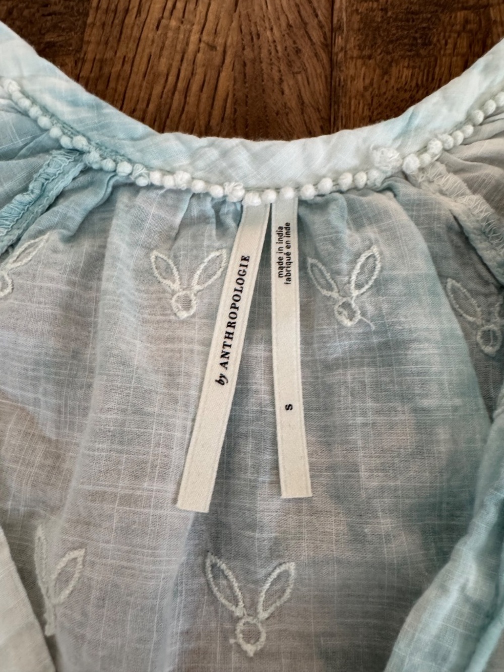 Anthropologie Tie-dye Floral Embroidered Lace Olivia Top Women's Size S C - Picture 4 of 8